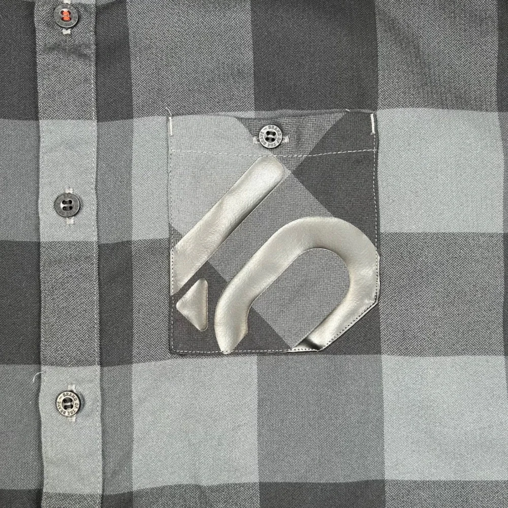 Adidas Golf Mens Grey Black Buffalo Plaid Flannel Shirt Long Sleeve HG1303 L